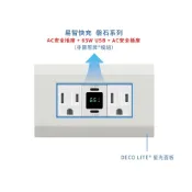 EZ CHARGER 易智快充 國際牌(R) Panasonic(R) 星光(R)面板-磐石65WUSB(C+C)+磐石AC安全插座x2