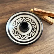 La Tienda 秘魯陶瓷香薰盤（白晝）印加聖木薰香盤香薰碟 聖木條香盤香座香台香薰台 薰香座 香薰座 薰香台 薰香碟