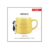 (店+)日本進口 - 日本正版原廠 decole 懶洋洋黑白貓咪英文字馬克杯（活力黃）350ml 日本代購 熱銷  g3222