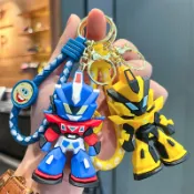 【新款】卡通魔神機甲機器人吊飾 娃娃機鑰匙扣批發 女生可愛鑰匙圈 機車矽膠鑰匙鏈 時尚背包掛飾 3D軟膠情侶公仔禮物
