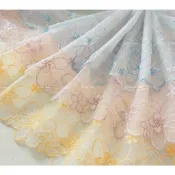 iAsa愛莎【現貨/手作材料】超粉嫩雙色繡大小花網紗刺繡花邊DIY洛麗塔娃衣服裝家居床品拼接裝飾