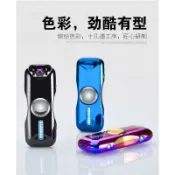 玖仟甄選館 網紅指尖陀螺充電打火機雙電弧防風帶燈旋轉解壓個性創意禮品刻字