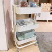 👍 正品 推車 白色 35x45x78 公分 推車 ikea 三層推車 黑色 灰綠色 淺粉紅色