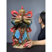 【阿一藝品】早期廣東 石灣陶【韋馱菩薩】佛教護法神 名師手製 有落款 值得收藏 居家裝飾 石灣陶擺件