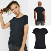(店+)【UNDER ARMOUR】UNDER ARMOUR UA 女運動上衣 吸濕 排汗 透氣 快乾 運動 健身 瑜珈 工作 黑 1328964001