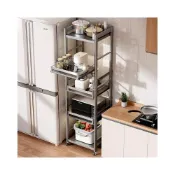 (店+)30/60cm寬層架 電器櫃抽拉電器架 五層電鍋架 夾縫櫃 可移動抽拉式置物架收納櫃 分層縫隙收納架儲物櫃 廚房冰箱邊櫃