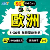 (店+)【SCT】歐洲36國上網卡 每日無限流量吃到飽 法國 英國 德國 義大利 土耳其 比利時吃到飽上網SIM卡 歐洲網卡 歐洲eSIM