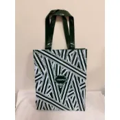 全新-Harrods 英倫名品pvc 黑白色條紋環保購物袋大容量防水手提包（M號）