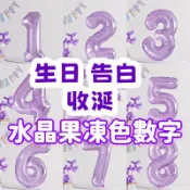 ✨[台灣現貨]【32吋紫色水晶 數字氣球】生日派對佈置 派對氣球 寶寶周歲慶祝 鋁箔氣球 求婚告白 紫色