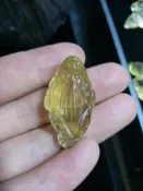銀聯網日用品生活館 巴西黃水晶貔貅吊墜 男女 純天然金蟾項鏈 情侶招財飾品1入
