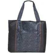 Aquascutum 超輕量品牌字母LOGO布標造型品牌圖騰托特購物包(葉狀圖騰深藍系)