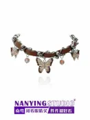 全球選品1館 生活百貨 NANYING 咖色蝴蝶皮革頸鍊小眾高級美式辣妹choker頸帶美拉德項鍊