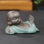 協貿國際日用品生活1館 創意陶瓷禪意小和尚小沙彌茶室桌面擺件盆景魚缸造景微景觀裝飾品