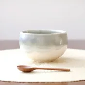 藍灰色冰裂釉 分層湯杯
