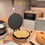 LANFY蛋卷烤盤,蜂窩/格子圖案無粘性皮蛋卷機,多功能鋁合金家用親手製作甜筒冰淇淋盤三明治機