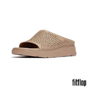 【FitFlop】GEN-FF 壓花設計皮革涼鞋-女(古典米色)