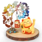【吉祥開運坊】招財樹系列【小巧可愛 招財貓水晶招財樹 招財貓招財樹 二款可供選擇】開光 擇日
