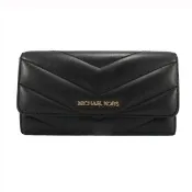 【Michael Kors】JET SET TRAVEL多卡三折壓扣長夾35R4GTVF9V(黑)