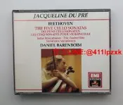 美版單碼 2CD 貝多芬：大提琴奏鳴曲 杜普蕾 巴倫博伊姆