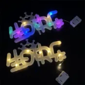 LED燈烘焙蛋糕裝飾燈生日快樂花束燈禮物盒裝飾小彩燈閃燈暖白銅絲燈串蛋糕燈