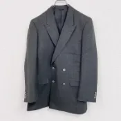 【DOKODEMO】pierre cardin Cardin) 訂製西裝外套，尖領，灰色，古著