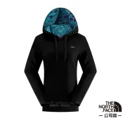 【北臉 The North Face】特惠價》女款 LOGO兜帽套頭衫 連帽保暖長袖T恤 刷毛內裏 CNJ6 黑 V