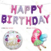 台灣現貨✦哈囉派對✦【16寸生日氣球】生日字母氣球 花仙子鋁箔氣球 派對佈置 寶寶周歲 派對氣球 生日派對 氣球布置