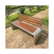 (店+)公園椅 戶外長椅子 庭院不鏽鋼長椅 防腐塑木長條凳 室外廣場小區公共座椅