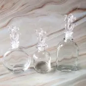 【A-ONE 匯旺】圓瓶 美人魚造型瓶蓋 浮游花瓶 浮游花 100ml 玻璃瓶 香氛圓瓶 小酒瓶 擴香瓶