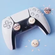 【3C驗證】阿吉托摩 PS5奶茶包子搖桿套矽膠Pro/PS4/PS5手柄通用遊戲機配件