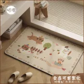 客製地墊+升級白底 可愛貓咪浴室地墊 矽藻土地墊 瞬吸速乾 門口地墊 腳踏墊 珪藻土軟地墊 廁所地墊 止滑防滑 吸水地墊