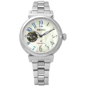 SEIKO 精工 / LUKIA 珍珠母貝 藍寶石玻璃 機械 不鏽鋼手錶 銀色 / 4R38-01E0S / 34mm