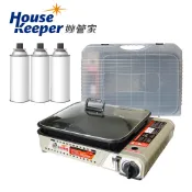 妙管家 瓦斯煎烤爐2.2kW X2200 贈通用瓦斯罐3入 大面積BBQ卡式烤爐 中秋/烤肉/燒烤
