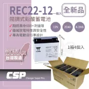 【YUASA整箱】湯淺 REC22-12 (4顆/箱) 鉛酸電池12V22Ah 釣魚電池 捲線器電池 UPS電池