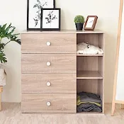 HOPMA家具 美背四抽三格組合式斗櫃 台灣製造 床頭櫃 抽屜櫃 衣物收納櫃 梳妝台邊櫃-寬90 x深48 x高90cm