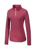 【山林】32P30-33 桃紅 女 條紋快熱保暖上衣 半門襟保暖衣/中層衣/ 吸濕排汗透氣快乾 秋冬 Mountneer