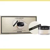 [Strawberrynet草莓網]【Laura Mercier 蘿拉蜜思】INDULGENT ICONS TRANSLUCENT LOOSE SETTING POWDER PUFF DUO SET