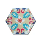 【生活良品】六角花磚牆貼 巴洛克款 20x23cm 每套10片(壁貼地板貼紙 防水即撕即貼)