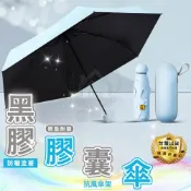 【五折傘】膠囊傘 迷你折疊傘 防紫外線遮陽傘 抗uv黑膠五摺傘 卡通摺疊傘 女用防曬晴雨傘 黑膠傘☆意樂舖☆