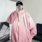 米蘭精品 【巴黎精品】現貨+預購 衝鋒衣防風外套-漸層變色寬鬆連帽男女夾克4色a1gw7