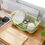 連盛 FUN先生的生活志 廚房大容量碗盤子瀝水籃 雙層可瀝水餐具收納筐 筷子籠 多用水果蔬菜瀝水籃 餐具收納架 廚房碗架盤架