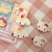 Kitty髮夾🎀 白色草莓蛋糕發夾kt凱蒂貓美樂蒂發卡圣誕新年禮物