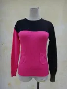 楹 ~ 正品 iROO 桃紅黑雙色 毛衣 size: 38