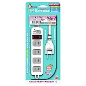 【企鵝寶寶】防雷擊突波吸收  1切4座2P  12尺延長線 HG-214L12