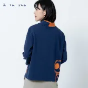 a la sha 阿財立領撞色上衣