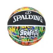 SPALDING 塗鴉系列#7橡膠籃球#40590-訓練 運動 室內外 7號球 SPA84372 黑彩色