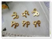 ☆荳荳龍~DIY手作黏土☆zakka小物/仿金色/小蝴蝶結/10mm*8mm/一份10個10元(DD001)