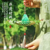 端午節非遺竹編小船手工diy龍舟龍船掛件艾草香包門掛飾材料活動