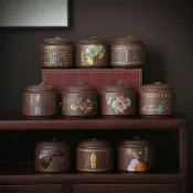 全球選品1館 生活百貨 散裝中式紫砂茶葉罐普洱罐密封家用陶瓷大號普洱茶倉儲存收納茶盒