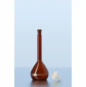 順億儀器 《德國 DWK》德製 DURAN 茶色 定量瓶 A級 1000ML 【1支】實驗儀器 玻璃容器 試藥瓶 樣品瓶 AMBER VOLUMETRIC FLASK 1000ML